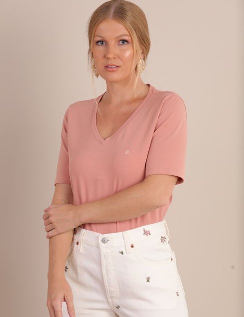 17 camiseta feminina manga curta gola v