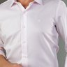 camisa masculina slim fit rosa baumgarten masculina frente detalhe