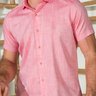 camisa masculina baumgarten manga curta rosa
