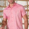 camisa masculina manga curta rosa baumgarten frente
