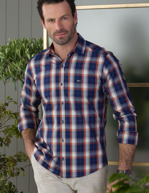 camisa masculina xadrez baumgarten frente