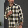 camisa masculina flanela xadrez amarela baumgarten