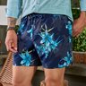 02 shorts de banho masculino azul marinho floral