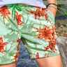 01 shorts de banho masculino estampa verde floral