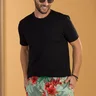 03 shorts de banho masculino estampa verde floral