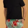 05 shorts de banho masculino estampa verde floral