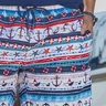 01 shorts de banho masculino estampado ancoras e listras
