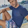 03 shorts de banho masculino estampado ancoras e listras