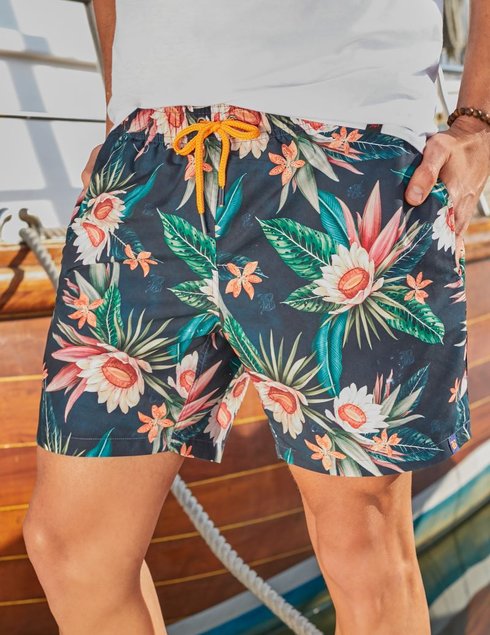 shorts de banho tropical masculino baumgarten frente