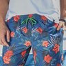 shorts de banho azul flores baumgarten frente