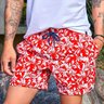 shorts de banho masculino estampado vermelho baumgarten
