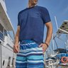 shorts de banho listrado azul baumgarten