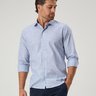10 camisa masculina manga longa elegance mini listrada azul com detalhe em branco