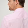 02 camisa masculina manga longa elegance mini xadrez rosa e branco