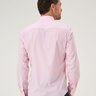 05 camisa masculina manga longa elegance mini xadrez rosa e branco
