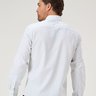 05 camisa masculina manga longa elegance algodao egipcio xadrez branco