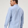 07 camisa masculina manga longa elegance algodao egipcio xadrez azul