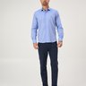 13 camisa masculina manga longa elegance algodao egipcio azul