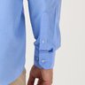 08 camisa masculina manga longa premium azul com detalhes e bolso