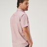 02 camisa masculina manga curta premium rosa envelhecido com bolso