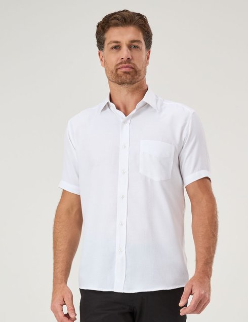 05 camisa masculina manga curta premium branca com detalhes