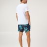 08 shorts de banho masculino azul marinho floral