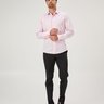 03 camisa masculina manga longa elegance rosa claro algodao pima