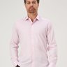 05 camisa masculina manga longa elegance rosa claro algodao pima