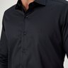 03 camisa masculina manga longa elegance algodao pima preta