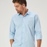 12 camisa masculina manga longa elegance lisa azul claro