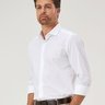 13 camisa masculina manga longa elegance algodao pima maquinetado branco
