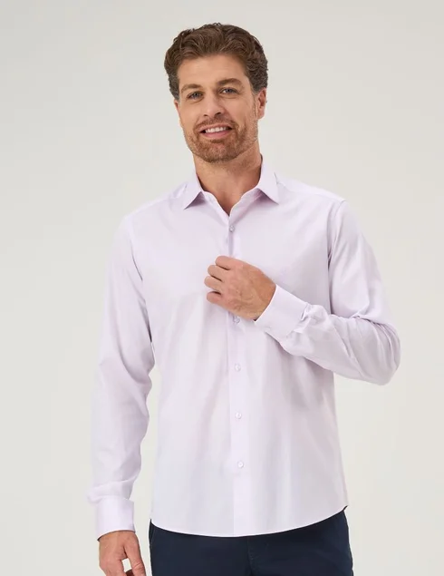 09 camisa masculina manga longa elegance algodao pima maquinetado rosa