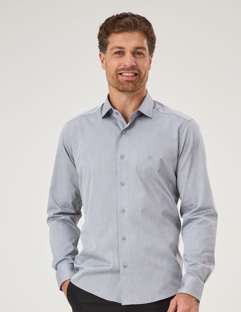 14 camisa masculina manga longa elegance algodao pima maquinetado cinza claro