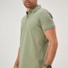 09 camisa masculina polo manga curta meia malha verde oliva