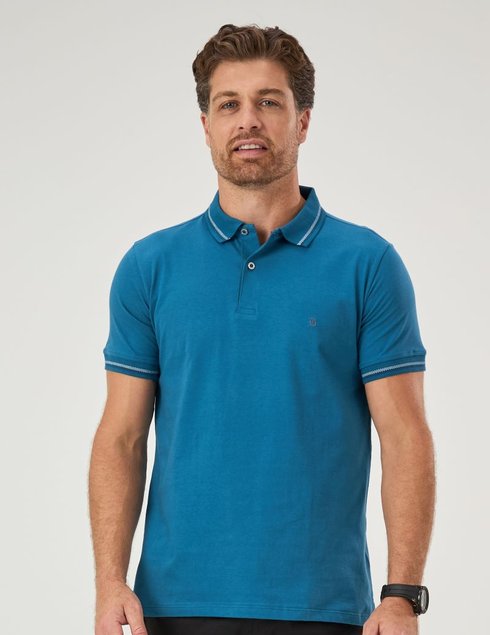 13 camisa masculina polo manga curta meia malha azul petroleo