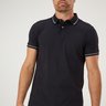 08 camisa masculina polo manga curta meia malha preta