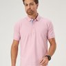 12 camisa masculina polo manga curta piquet rosa claro