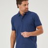 08 camisa masculina polo manga curta malha pima azul marinho