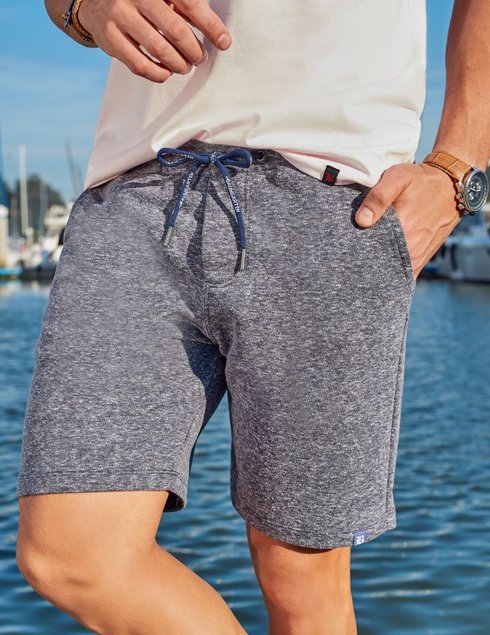 bermuda de moletom baumgarten azul mescla