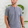 camiseta masculina baumgarten gola mandarim mescla