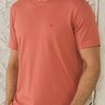 camiseta masculina baumgarten malha texturizada laranja frente proximada