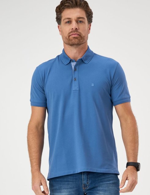 13 camisa masculina polo manga curta piquet azul indigo