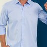 camisa masculina premium baumgarten azul frente