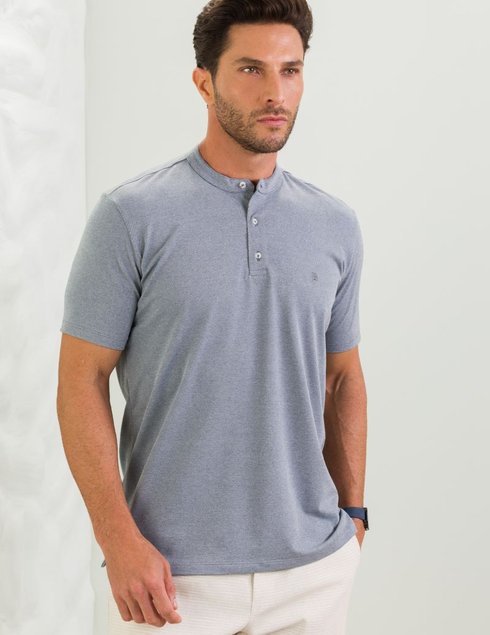 03 camisa masculina polo manga curta gola padre cinza claro