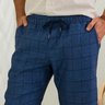 06 shorts casual masculino azul xadrez