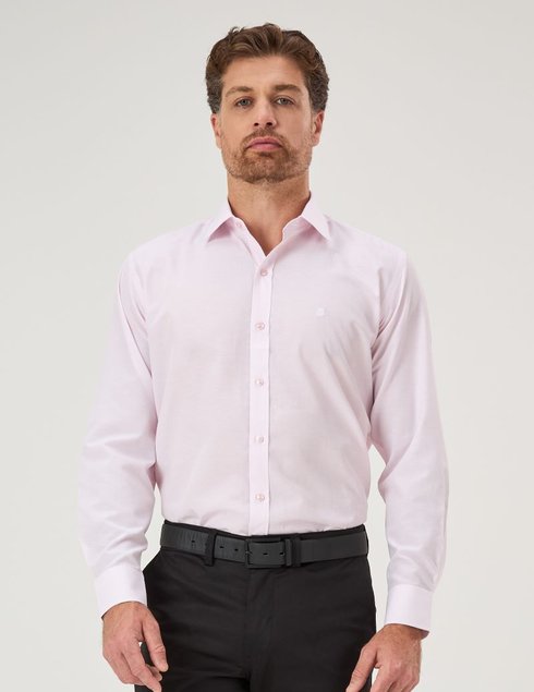 camisa masculina baumgarten premium rosa claro frente