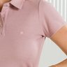 03 camisa polo feminina manga curta malha texturizada salmao
