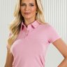 02 camisa polo feminina manga curta rosa