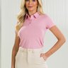 03 camisa polo feminina manga curta rosa