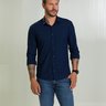 04 camisa masculina manga longa bgt slim azul marinho ultra stretch